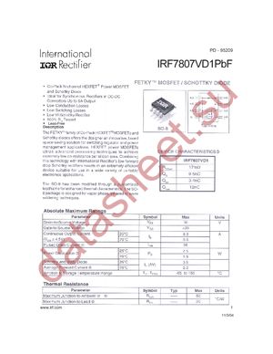 IRF7807VD1TRPBF datasheet  